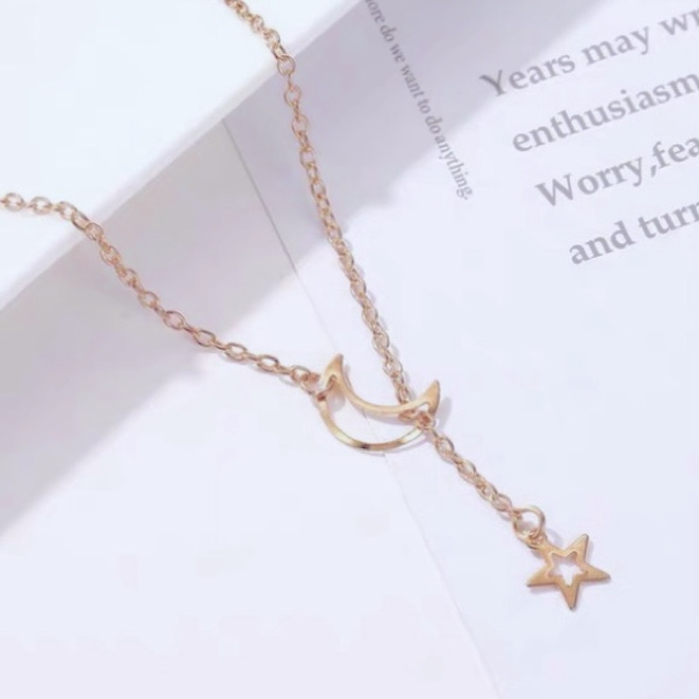 ❣️$25/3❣️ Crescent Moon and Star Gold Plated Necklace - Picture 9 of 14